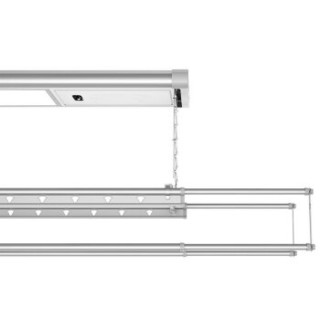 晾霸 L-Best 智能晾衣机 阳台晒衣架自动升降伸缩四杆照明电动晾衣架W25 典雅银 消毒+LED平板大灯