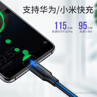 绿联 Type-C数据线 安卓充电线快充USB-C充电器监控电源线 通用小米/华为Mate30 Pro/P20荣耀8手机 3米60826