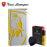 Tonino Lamborghini 德尼露·兰博基尼打火机蓝焰充气打火机直冲防风打火机生日节日礼物TTR001002 银底黄牛