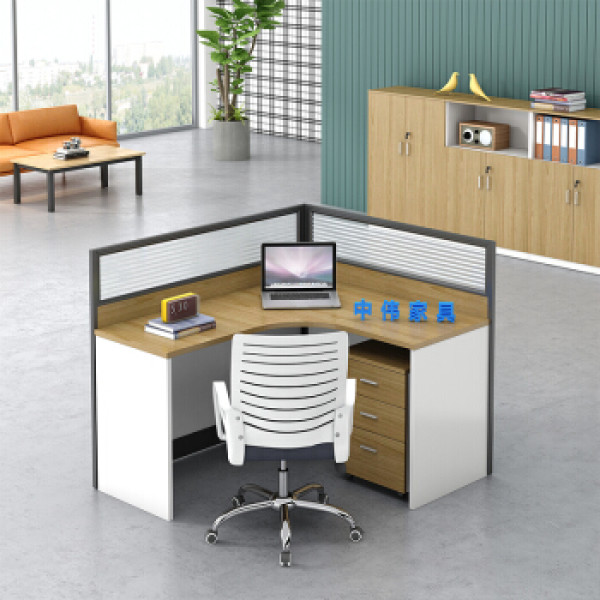 屏风办公桌职员办公桌简约现代电脑桌员工桌员工位隔断卡座l型单人位