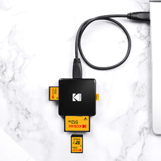 柯达（KODAK) USB3.0读卡器 多功能合一高速读卡器 支持SD/TF/Micro SD/CF存储卡等  T200A 黑色