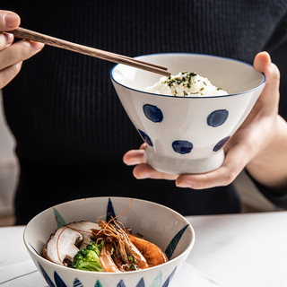 朵颐饭碗小面碗和风碗单个陶瓷碗高脚碗家用日式餐具创意斗笠碗