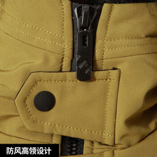 吉普(JEEP)羽绒服男2019冬季新品中长款加绒加厚毛领连帽白鸭绒宽松外套男X-8806 姜黄 M