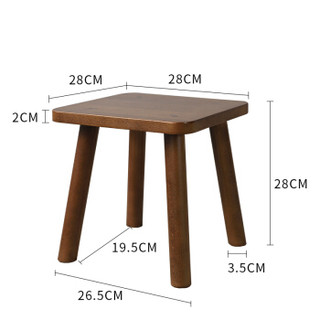 爱必居 实木小凳子家用矮板凳小孩凳可爱方凳 榉木胡桃色