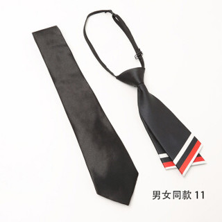特洛曼领带男商务婚礼晚宴懒人易拉得学生韩版演出上班男女同款领带领花 女TK11黑色领带