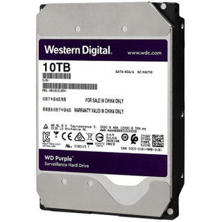 Western Digital 西部数据 紫盘系列 3.5英寸监控级硬盘 10TB 256MB(7200rpm、PMR)WD102EJRX