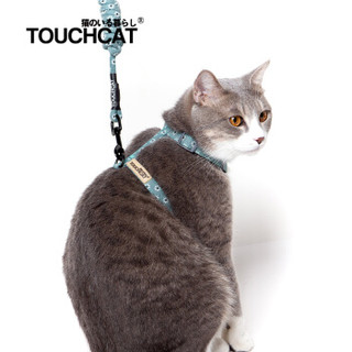 它它（TOUCHDOG）猫咪牵引绳溜猫绳猫绳子胸背带工字形幼猫链子 S号 牛仔蓝
