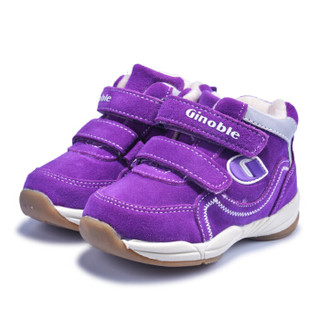 基诺浦 ginoble 1-5岁男女宝宝保暖鞋 冬款高帮加厚学步鞋TXG272  紫色 5
