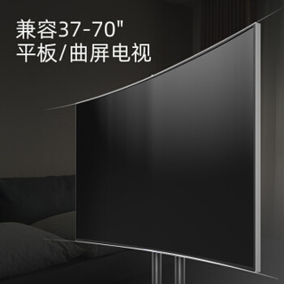 Brateck（37-70英寸）电视推车 落地电视挂架 移动电视机支架 视频会议显示屏电子白板架 带上下托盘T1028T