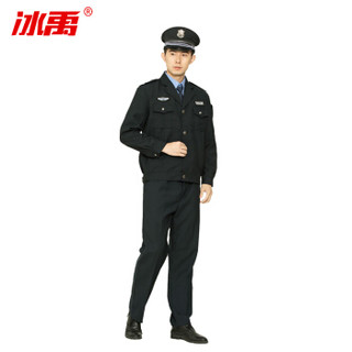 冰禹 BY-5045 新式保安服春秋套装 保安长袖执勤制服 冬装物业保安工作服套装 藏青夹克套装 含标志 170