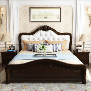 摩高空间新中式实木床1.5米高箱储物床现代轻奢软包床多功能床双人主卧室婚床