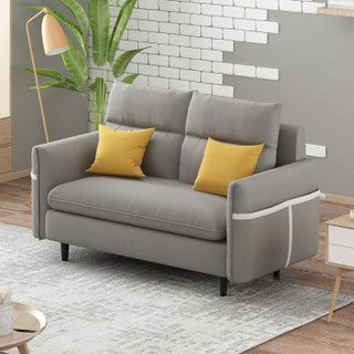 A家家具 沙发 个性网红多样组合布艺沙发 北欧简约小沙发（三色可选 留言客服）双扶手双人位 DB1576