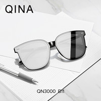 qina亓那太阳镜迪丽热巴同款黑色墨镜韩版潮太阳眼镜男女QN3000 B11