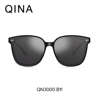 qina亓那太阳镜迪丽热巴同款黑色墨镜韩版潮太阳眼镜男女QN3000 B11