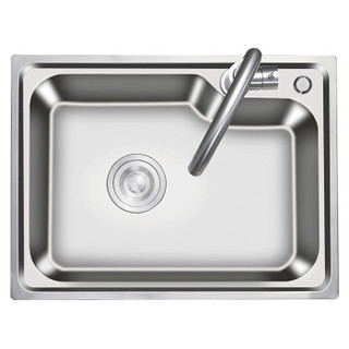 科固（KEGOO）K10033 304不锈钢水槽单槽龙头套装 厨房洗菜盆洗碗池拉伸槽56*42