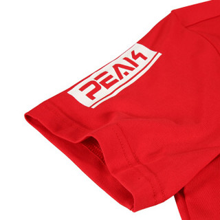 匹克（PEAK)男短袖透气舒适休闲运动上衣圆领短T恤 DF692171 大红 X2L码