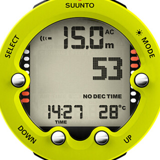 颂拓(SUUNTO)手表松拓suunto ZOOP NOVO LIME DIVE自由休闲潜水腕表柠檬黄色