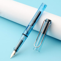 金豪 619 钢笔 直尖 0.38mm 透明蓝