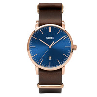 CLUSE 艾瑞维斯系列 CLUSECW0101501男士石英手表 深蓝色/玫瑰金/深棕色