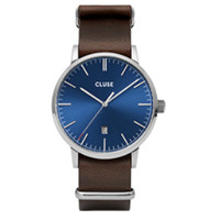 CLUSE 艾瑞维斯系列 CLUSECW0101501男士石英手表 深蓝色/银色/深棕色