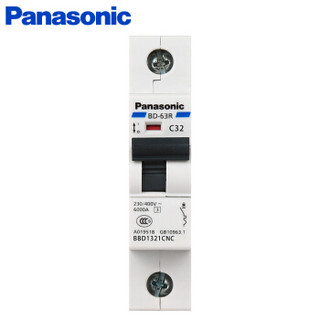 松下（Panasonic）断路器1P 小型空气开关 32A家用总闸 空开C型 BBD1321CNC