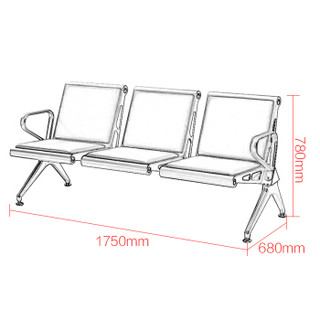 欧宝美机场椅候车椅连排坐椅医院候诊椅输液椅三人位绿色皮座椅
