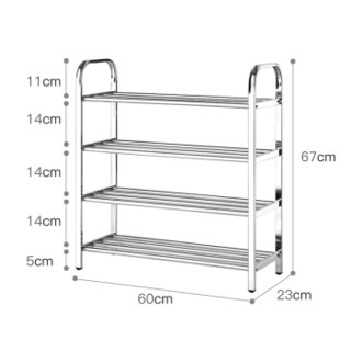 佳佰 鞋架 不锈钢四层鞋架 置物架 收纳鞋柜架子