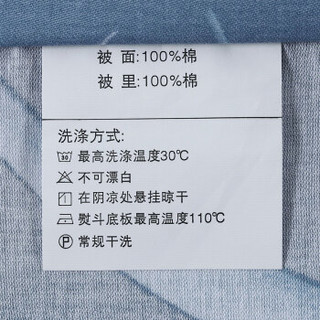 水星家纺 床上四件套纯棉 40S全棉贡缎印花被套床单被罩 植物花卉床品套件 轻诗曼羽 双人1.8米床