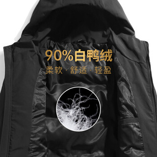 Interight x Bluekevin羽绒服男潮流连帽时尚保暖防风白鸭绒外套 卡其 190/104A(XXXL)