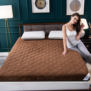 意尔嫚 床垫家纺 宝宝绒床垫子 可折叠四季可用床褥子 保暖床垫床褥 150*200*5cm 棕色
