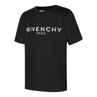 GIVENCHY KIDS 纪梵希 奢侈品童装 19秋冬新款 男童黑色棉T恤 H25147/09B 8A/8岁/126cm