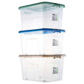 京东PLUS会员：龙士达 塑料高透收纳箱整理箱 55L*3 *2件