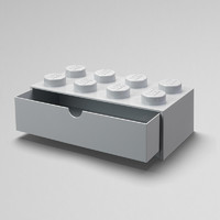 Room 乐高 桌面抽屉式收纳盒\/积木抽屉式办公室桌面收纳盒子神器LEGO儿童文具玩具家居 4020\/4021 多规格可选 颜色：8颗粒:石灰色