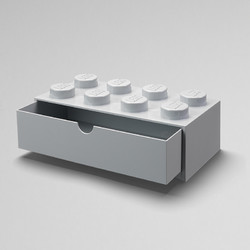 Room 樂高 桌面抽屜式收納盒\/積木抽屜式辦公室桌面收納盒子神器LEGO兒童文具玩具家居 4020\/4021 多規格可選 顏色：8顆粒:石灰色