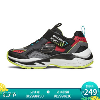 斯凯奇（Skechers）魔术贴舒适防滑百搭男童运动休闲鞋97825L 33.5