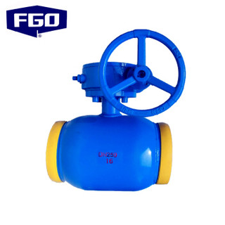 FGO 涡轮缩径全焊接球阀 Q361F-25C燃气天然气供暖碳钢涡轮一体式全焊接球阀 Q361F-25C全焊接DN400(缩径)