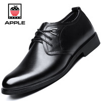 苹果（APPLE）商务休闲男士简约英伦时尚牛皮透气系带皮鞋 2682 黑色 40