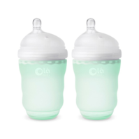 Olababy/彩趣硅胶奶瓶 - 薄荷绿 8oz/240ml (双包装)82820