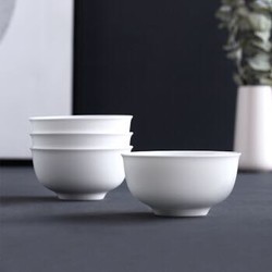 京东京造 白月光-骨瓷系列 碗 骨瓷家用4.5英寸饭碗  4只装 纯白 *3件