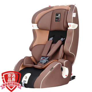kiwy原装进口宝宝汽车儿童安全座椅isofix硬接口 9个月-12岁 无敌浩克 摩卡棕