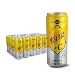怡泉 Schweppes +C 柠檬味汽水 碳酸饮料 330ml*24罐 *2件