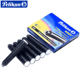 百利金 Pelikan 4001短墨囊非碳素墨水胆6支装 学生笔墨囊 亮黑