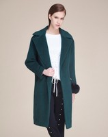 Five Plus女冬装单排扣毛呢外套中长款羊毛大衣西装商场同款
