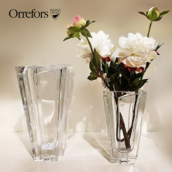 省100元 Orrefors 进口水晶玻璃glacial透明花瓶北欧式家居客厅插花摆件多少钱 什么值得买