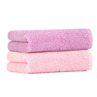 京东PLUS会员：佳佰 纯棉毛巾 两条装 粉/紫