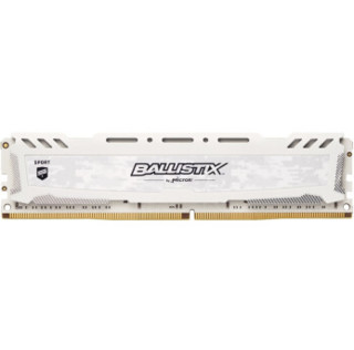 crucial 英睿达 Ballistix Sport 铂胜运动 LT 台式电脑内存 马甲条 DDR4 8GB 3000MHz C9BJZ颗粒 白色