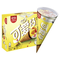 和路雪 可爱多甜筒 芒果酸奶口味 冰淇淋 62g*6支(新老包装 随机发货) *5件