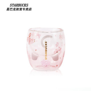 STARBUCKS 星巴克 春季樱花双层玻璃杯 萌趣猫尾款 237ml