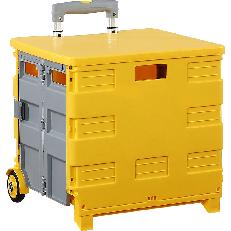 友耐 DY6026 多功能折叠购物车 两轮 黄灰 中号