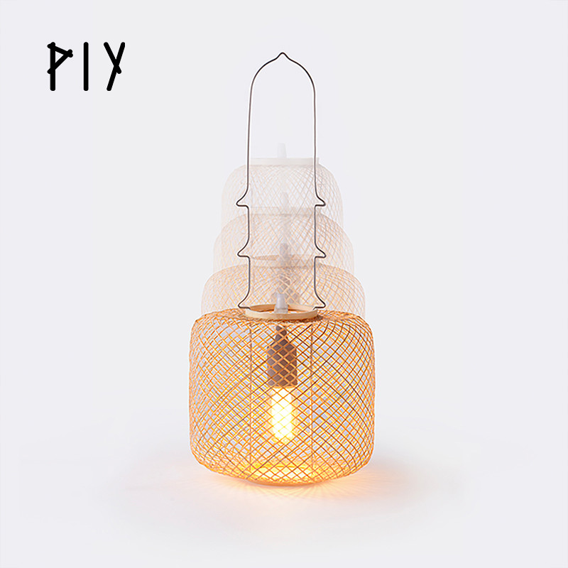 piy竹编四喜灯创意日式变形吊灯简约个性卧室奢华复古手工制限量